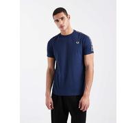 Fred Perry, ,Tops ,Uomo ,Blu ,S Contrast Tape Ringer T-Shirt