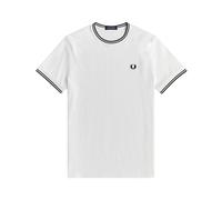 T-Shirt Fred Perry Collo Rigato Bianco Uomo S