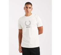 Fred Perry - T-shirt color écru con corona d'alloro-Bianco L