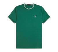 Fred Perry - T-shirt con Doppia Riga - - Tops - Uomo - Verde - M