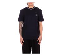 Fred Perry - T-shirt con logo frontale - - Tops - Uomo - Blu - L