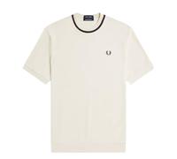Fred Perry T-shirt girocollo in piqué, écru, Ecru, L