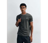 Fred Perry - T-shirt kaki con doppia riga a contrasto sui bordi-Verde M