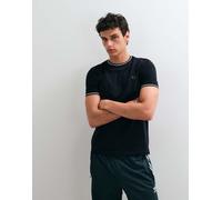 Fred Perry - T-shirt nera con doppio bordino a contrasto-Nero S