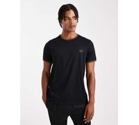 Fred Perry - T-shirt nera con doppio bordino a contrasto-Nero XL