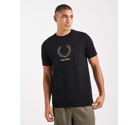 Fred Perry - T-shirt nera con grafica di corona d'alloro-Nero M