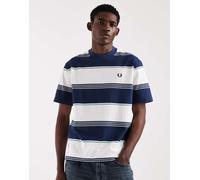 Fred Perry - Heavyweight Striped T-Shirt Blu - Abbigliamento M Blu