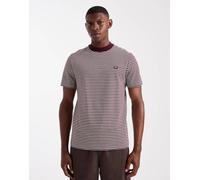 Fred Perry - T-shirt pesante bordeaux a righe-Rosso L