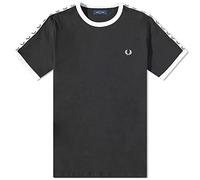 Fred Perry Taped Ringer T-Shirt Black, Nero , XL