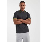 Fred Perry - Tennis performance - Polo grigio scuro con doppia riga a contrasto e logo M