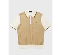 Fred Perry TONIC WAFFLE KNITTED SHIRT men Polos white|beige in taglia:S