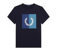 Fred Perry, ,Tops ,Uomo ,Blu ,XL T-Shirt Grafica con Corona d`Alloro