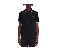 Fred Perry, ,Tops ,Uomo ,Nero ,S Polo z podwójnym wykończeniem