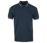 Fred Perry Twin Tipped Shirt, Polo, Carbon Blue / Snow White / Black, S