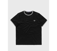 Fred Perry - T-shirt nera con doppio bordino a contrasto-Nero XL