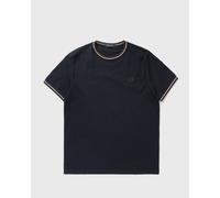 Fred Perry - T-shirt blu navy con doppia riga a contrasto su collo e maniche L