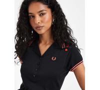 Fred Perry x Amy Winehouse - Polo in maglia nera con tasca-Nero 46