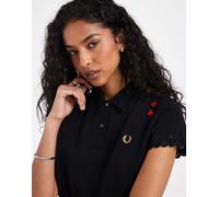 Fred Perry x Amy Winehouse - Polo nera con dettagli ricamati-Nero 48