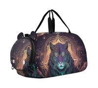 Fredda Tigre Blu Borsa Sportiva da Nuoto e Palestra con Scomparto per Scarpe Borsa da Viaggio per Il Fine Settimana Borsone per Ragazzi