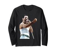 Freddie Mercury of Rock Group Queen A Live Aid 1985 Maglia a Manica
