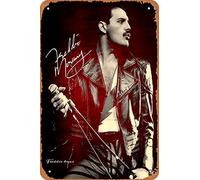 Freddie Mercury - Targa in metallo vintage con cantante leggendario Rock 20,3 x 30,5 cm