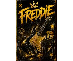 Freddie Rock Star Notebook: Personalized Grid Paper Journal for Guitar Lovers | Music Lover Gift