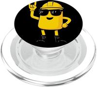 Freddo Giallo Batteria Mascotte Roccia Mano Segno Operaio Gra PopSockets PopGrip per MagSafe