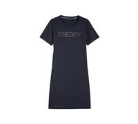 FREDDY Abito Donna in Jersey con Maxi Logo Borchiato, Spacchi Laterali, Comfort Estremo