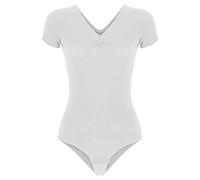 FREDDY - Body A Maniche Corte in Jersey Stretch, Donna, Bianco, Small