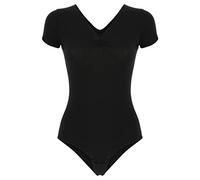 FREDDY - Body A Maniche Corte in Jersey Stretch, Donna, Nero, Small