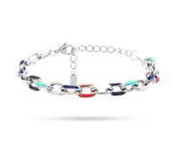 FREDDY Bracciale da Donna Arcobaleno, Braccialetto in Acciaio Inossidabile Silver Ipoallergenico - Collezione Harmony - 20 cm, Diametro 6,5 cm - Disponibile in Gold e Silver