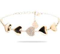 Freddy Bracciale in acciaio dorato con cuori e strass Gold Donna Unica