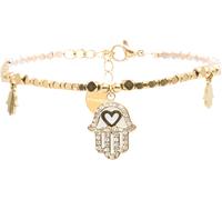 Freddy Bracciale in acciaio dorato con pendenti e strass Gold Donna Unica