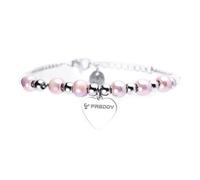 FREDDY - Bracciale In Acciaio Inossidabile Con Perline Rosa, Donna, Multicolor, Unica