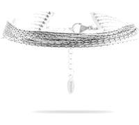 Freddy Bracciale multi-filo in acciaio argentato con catena a spiga Argento/R-Nickel Donna Unica
