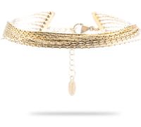 Freddy Bracciale multi-filo in acciaio dorato con catena a spiga Gold Donna Unica