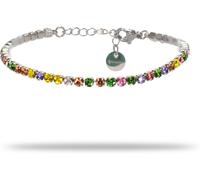 Freddy Bracciale Tennis in Acciaio Argento con Gemme Multicolor Argento/Multicolor Donna Unica
