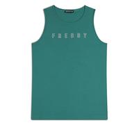 FREDDY Canotta Donna con Scollo Tondo e Logo Glitter - Regular Fit