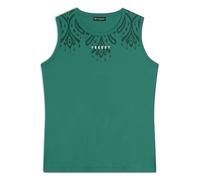 FREDDY Canotta Donna con Stampa Floreale sulle Spalle Logo Oro Chiaro