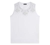 Freddy Canotta Donna - Stampa floreale sulle spalle, logo oro chiaro