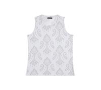 FREDDY - Canotta Floreale Svasata in Jersey Leggero, Donna, Bianco, Medium