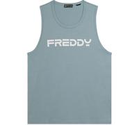Freddy Canotta in cotone con retro vogatore e logo Azzurro Uomo Medium