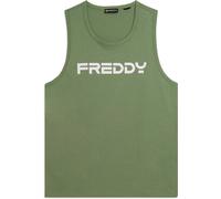 Freddy Canotta in cotone con retro vogatore e logo Hedge Green Uomo Large