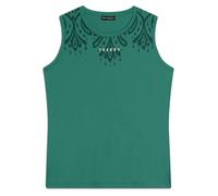 FREDDY Canotta Donna con Stampa Floreale sulle Spalle Logo Oro Chiaro