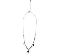 Freddy Collana in acciaio silver a sfere con charms nero e strass Silver-Black Donna Unica