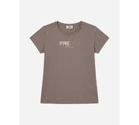 Freddy T-shirt Regular Donna con Logo Stampa Oro e Borchie Falcon Brown Donna Extra Large