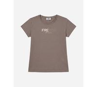 Freddy T-shirt Regular Donna con Logo Stampa Oro e Borchie Falcon Brown Donna Extra Small