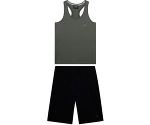 Freddy Completo sportivo in cotone con canotta e bermuda Castor Gray Uomo Extra Large