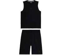 Freddy Completo sportivo in cotone con top smanicato e bermuda Black Uomo Extra Large