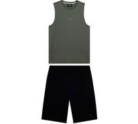 Freddy Completo sportivo in cotone con top smanicato e bermuda Castor Gray Uomo Medium